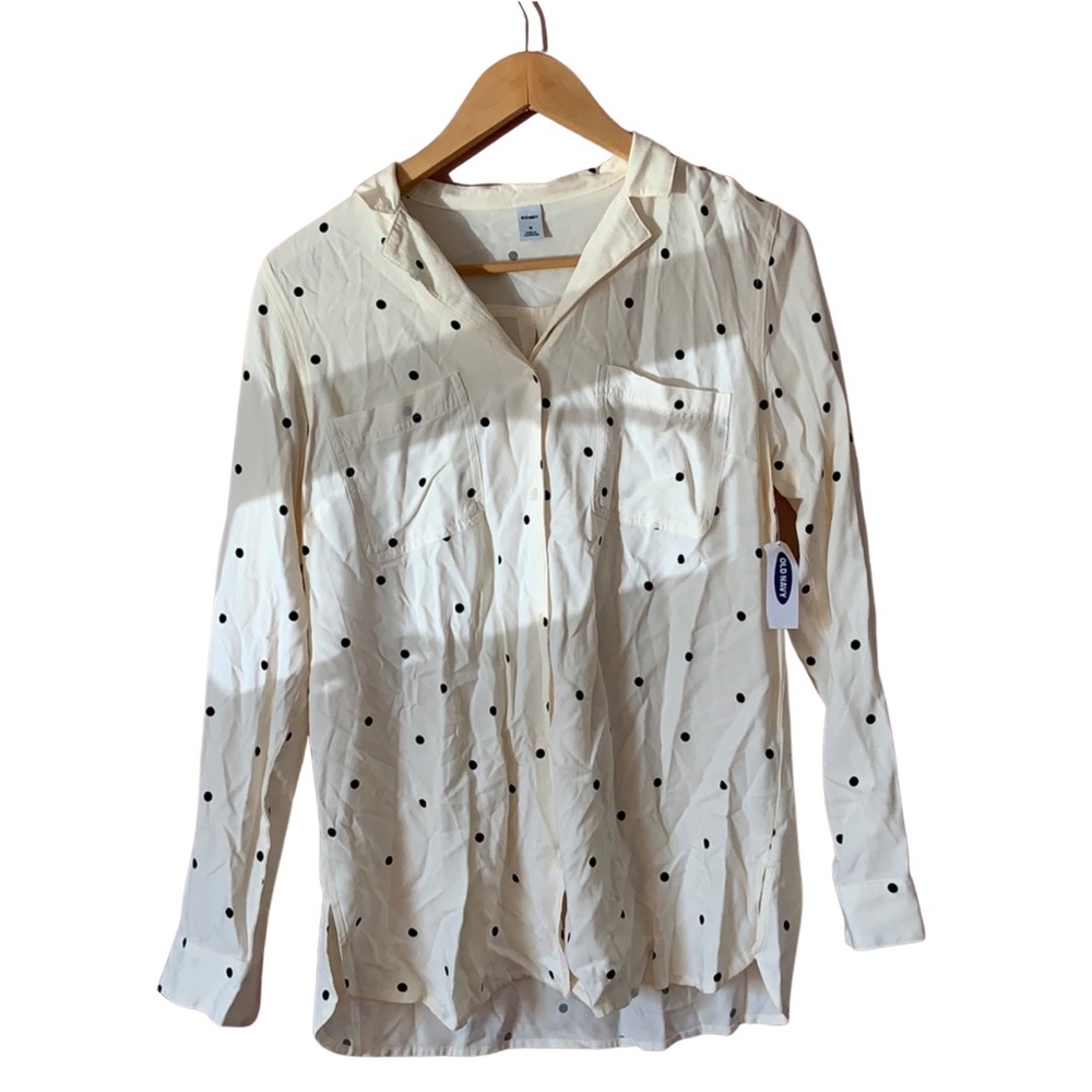 LONG ‘OLD NAVY’ SLEEVE POLKA-DOT BUTTON DOWN!